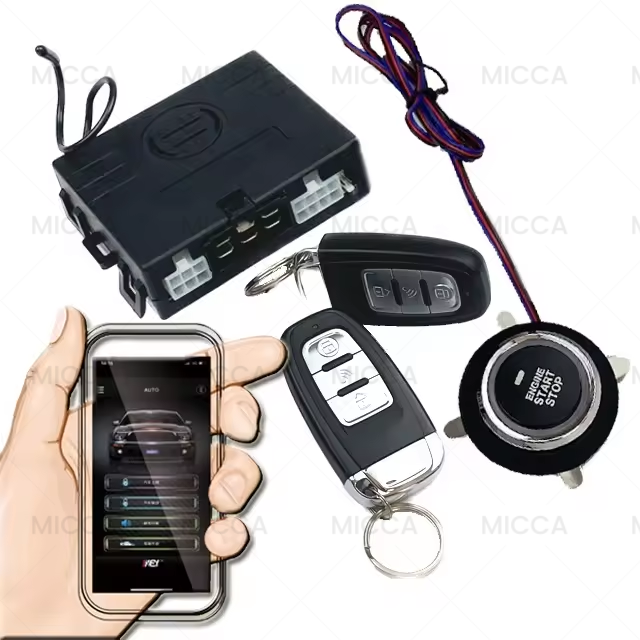Car Alarms Remote Start Stop PKE Car Alarms With Smart Key and BT Phone App Control